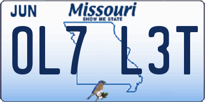 MO license plate OL7L3T