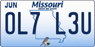 MO license plate OL7L3U