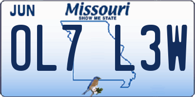 MO license plate OL7L3W