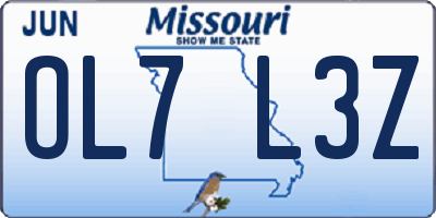 MO license plate OL7L3Z