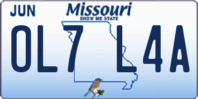 MO license plate OL7L4A
