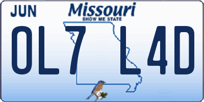 MO license plate OL7L4D
