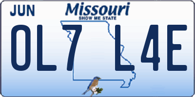 MO license plate OL7L4E