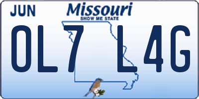 MO license plate OL7L4G