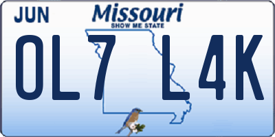 MO license plate OL7L4K
