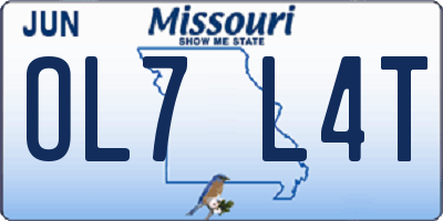 MO license plate OL7L4T