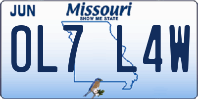 MO license plate OL7L4W