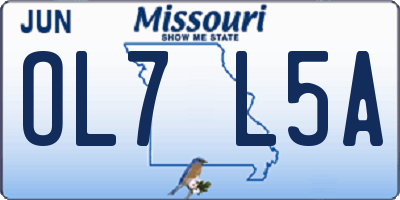 MO license plate OL7L5A