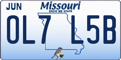 MO license plate OL7L5B