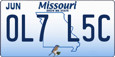 MO license plate OL7L5C