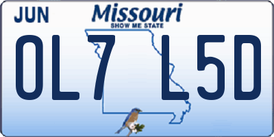 MO license plate OL7L5D
