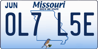 MO license plate OL7L5E