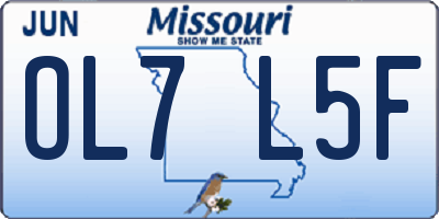 MO license plate OL7L5F