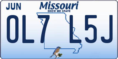 MO license plate OL7L5J