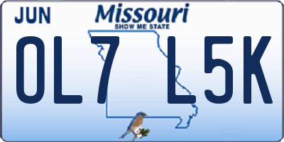 MO license plate OL7L5K
