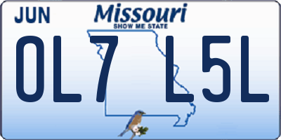 MO license plate OL7L5L