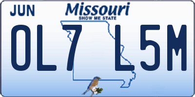 MO license plate OL7L5M