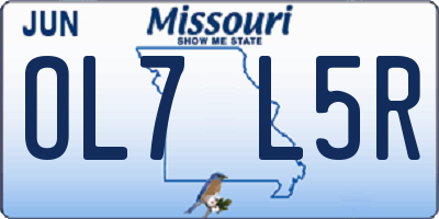 MO license plate OL7L5R