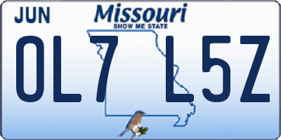 MO license plate OL7L5Z