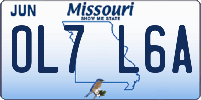 MO license plate OL7L6A