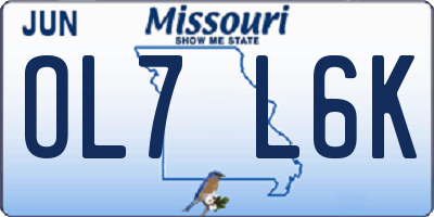 MO license plate OL7L6K
