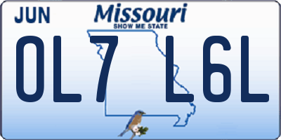 MO license plate OL7L6L