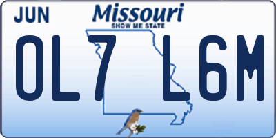MO license plate OL7L6M