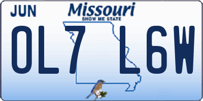 MO license plate OL7L6W