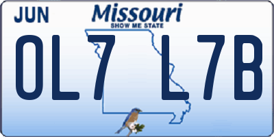 MO license plate OL7L7B