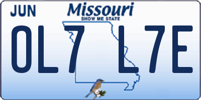 MO license plate OL7L7E