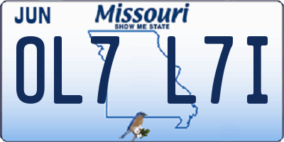 MO license plate OL7L7I