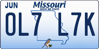 MO license plate OL7L7K