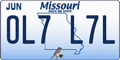 MO license plate OL7L7L