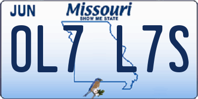 MO license plate OL7L7S