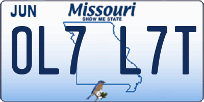 MO license plate OL7L7T