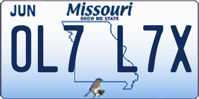MO license plate OL7L7X