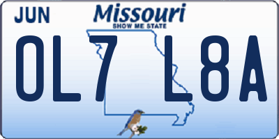MO license plate OL7L8A