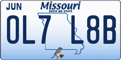 MO license plate OL7L8B