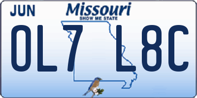 MO license plate OL7L8C