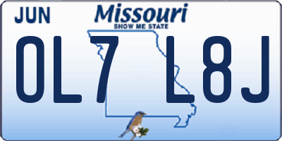 MO license plate OL7L8J