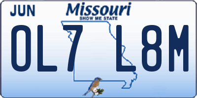 MO license plate OL7L8M