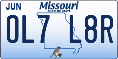 MO license plate OL7L8R