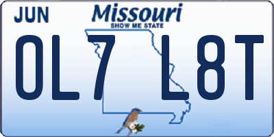 MO license plate OL7L8T