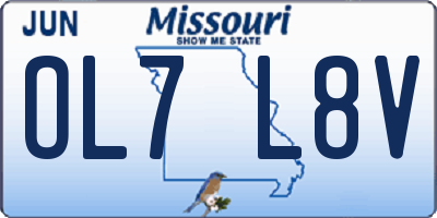 MO license plate OL7L8V