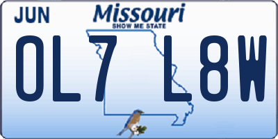 MO license plate OL7L8W