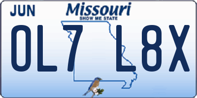 MO license plate OL7L8X