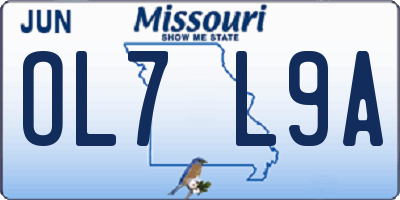 MO license plate OL7L9A