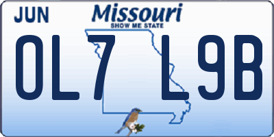 MO license plate OL7L9B