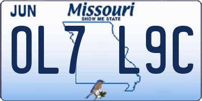 MO license plate OL7L9C