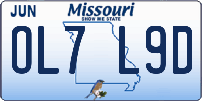 MO license plate OL7L9D
